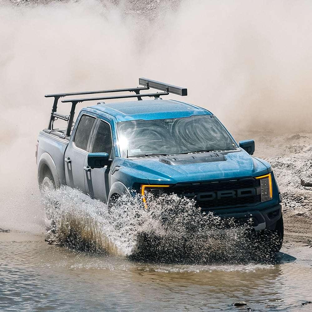 [2-in-1 Bundle] RAMBOX 1500/2500/3500 Retractable Tonneau Cover w/ Rack System