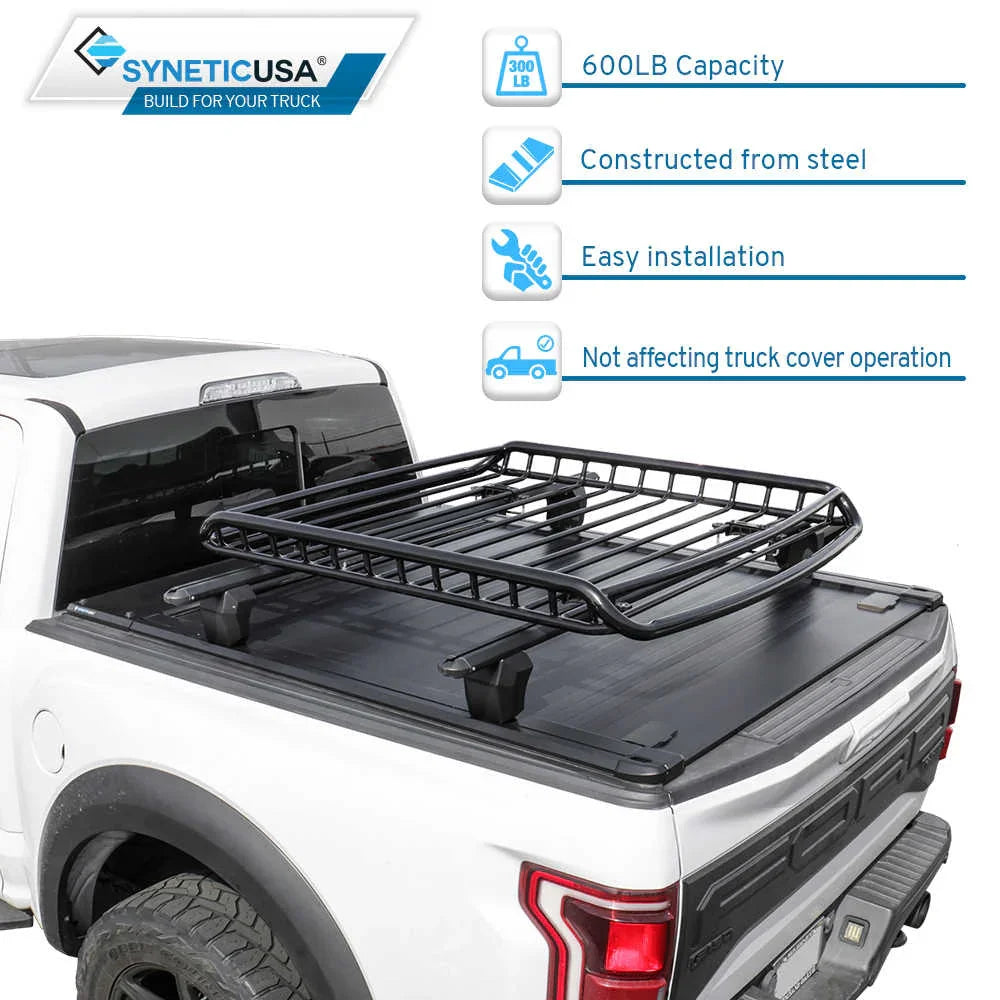 CargoMax Trio Pack - MR Retractable PRO Tonneau Cover + Crossbar + Cargo Basket