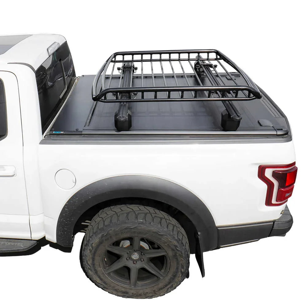 CargoMax Trio Pack - MR Retractable PRO Tonneau Cover + Crossbar + Cargo Basket