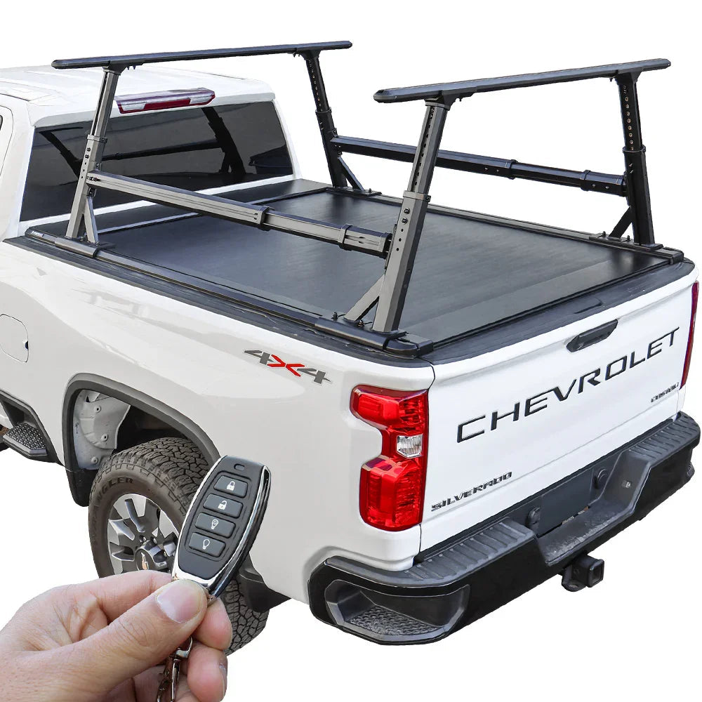 [2-in-1 Bundle] Silverado/Sierra 2500 3500 Retractable Tonneau Cover w/ Rack System