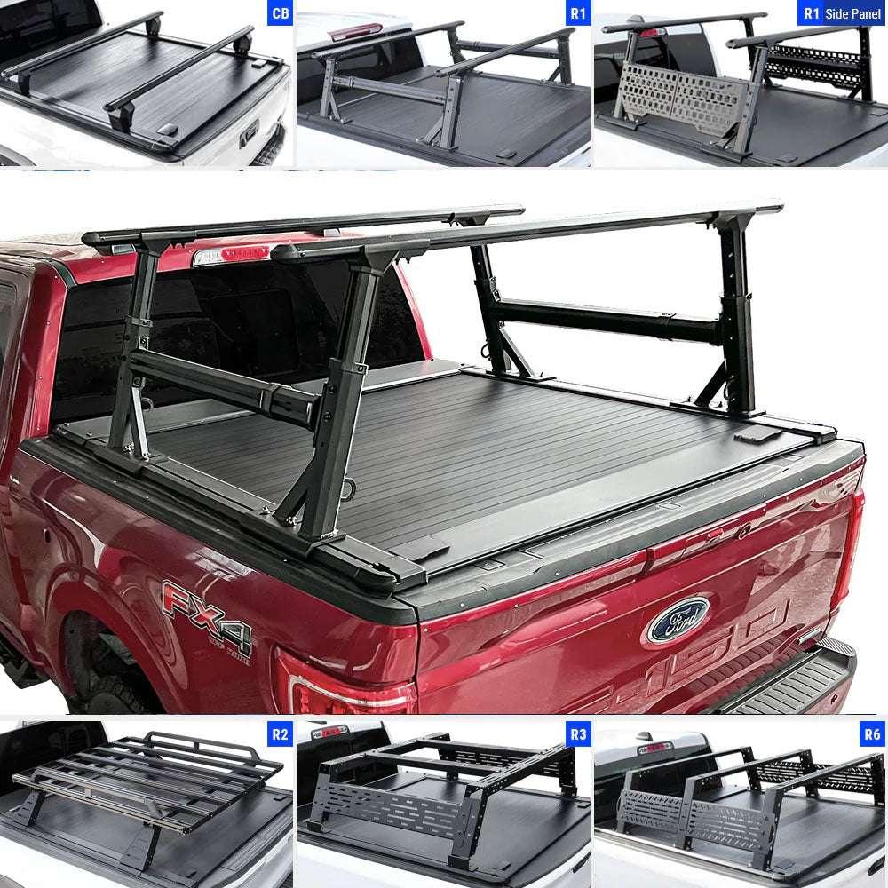 [2-in-1 Bundle] Ford F-250/F-350 Retractable Tonneau Cover w/ Rack System