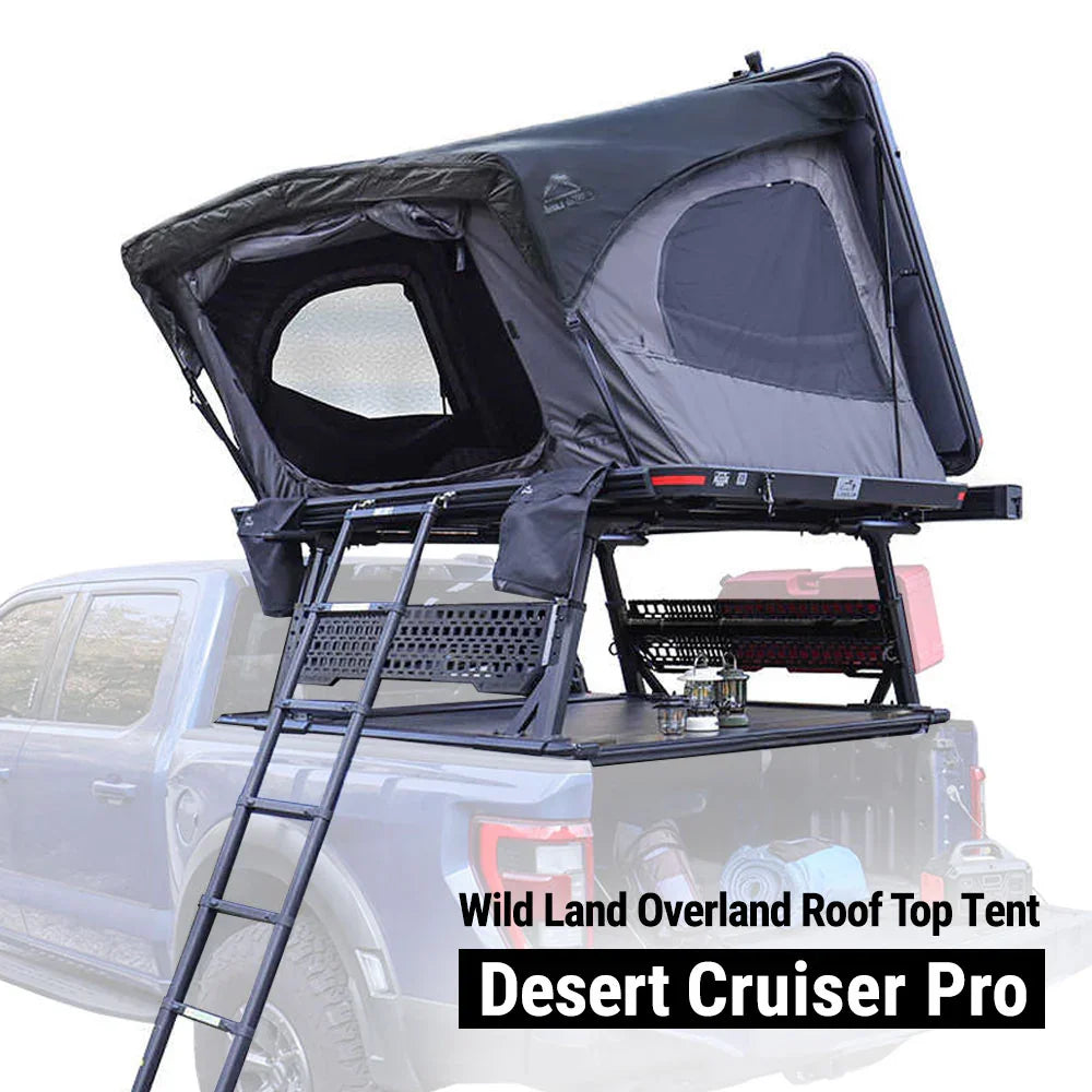 Overland PRO Quad Pack - MR Tonneau Cover + Ladder Rack + Side Panels + Roof Top Tent
