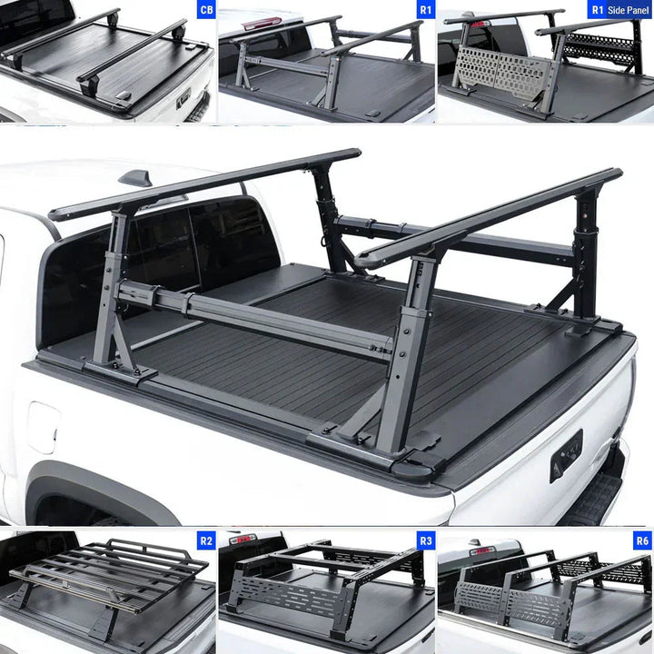 [2-in-1 Bundle] Toyota Tacoma Retractable Tonneau Cover w/ Rack System