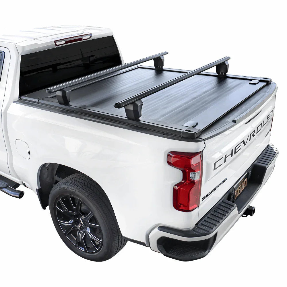 [2-in-1 Bundle] Silverado/Sierra 2500 3500 Retractable Tonneau Cover w/ Rack System