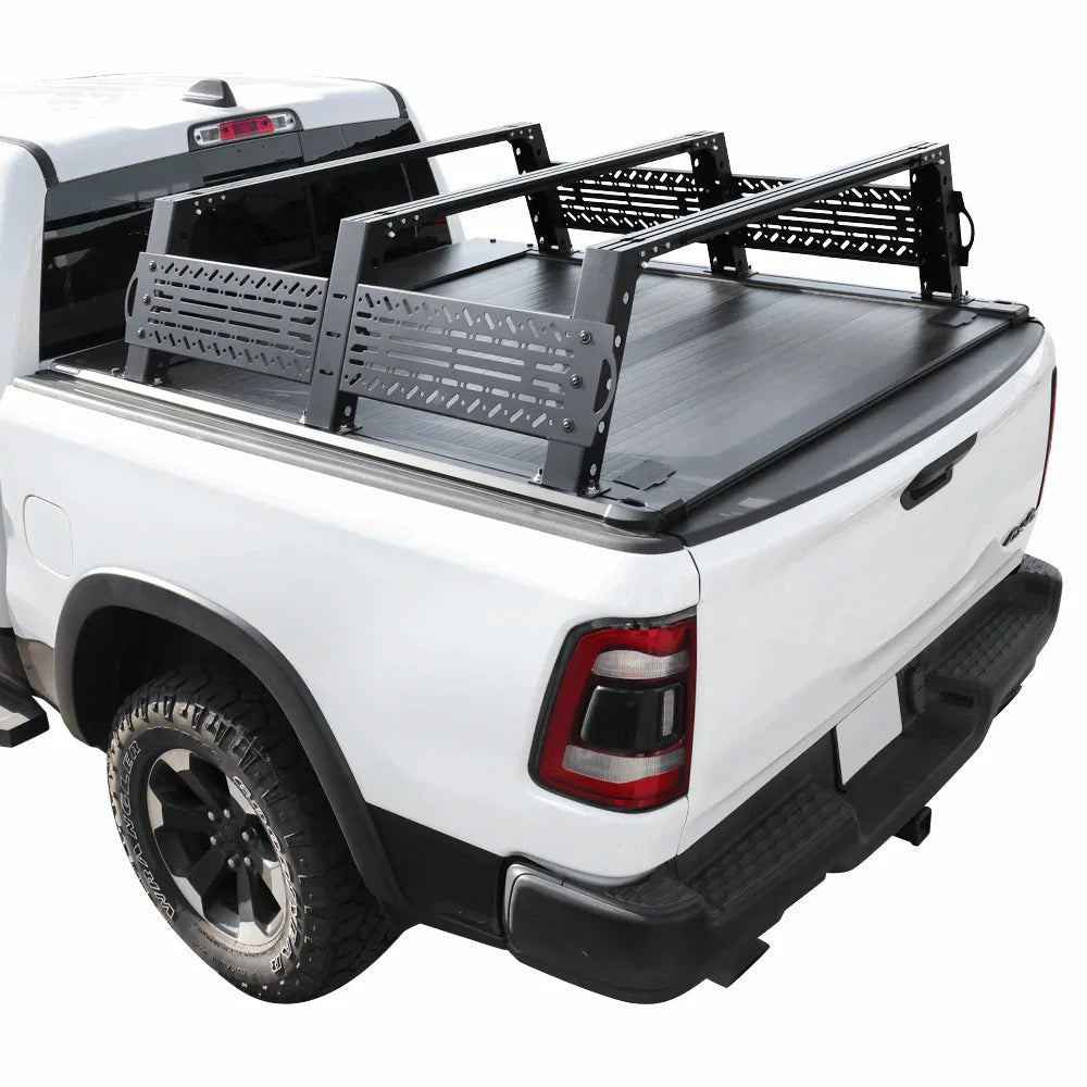 [2-in-1 Bundle] Silverado/Sierra 2500 3500 Retractable Tonneau Cover w/ Rack System