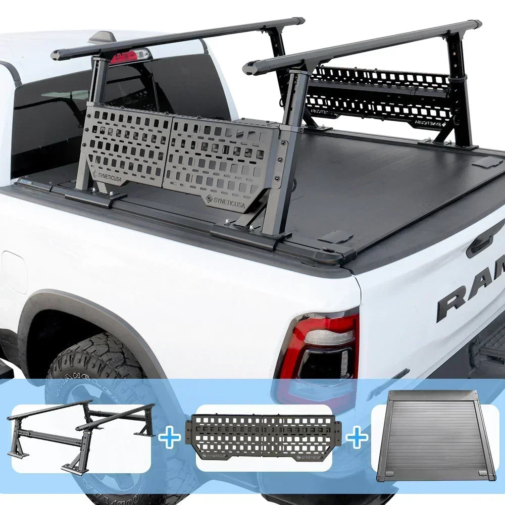 [2-in-1 Bundle] Ford Ranger Retractable Tonneau Cover w/ Rack System