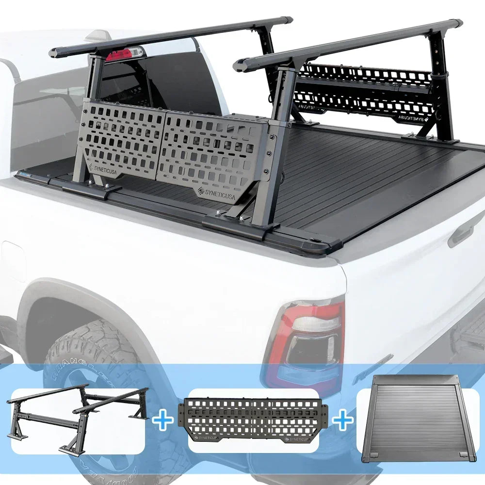 [2-in-1 Bundle] Ford F-250/F-350 Retractable Tonneau Cover w/ Rack System