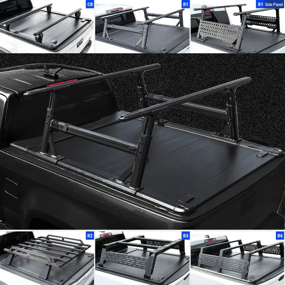 [Stealth Black 2-in-1 Bundle] Silverado/Sierra 2500 3500 MRB Retractable Tonneau Cover w/ Rack System