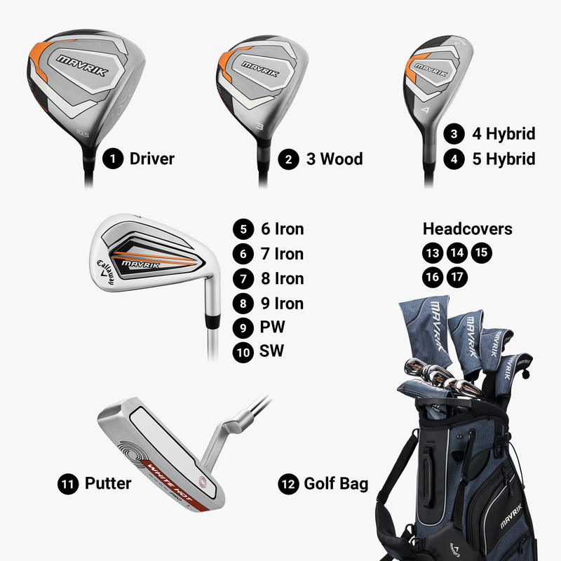 Callaway Online Exclusive Mavrik 17-Piece Men's Golf Club Set Stiff Flex