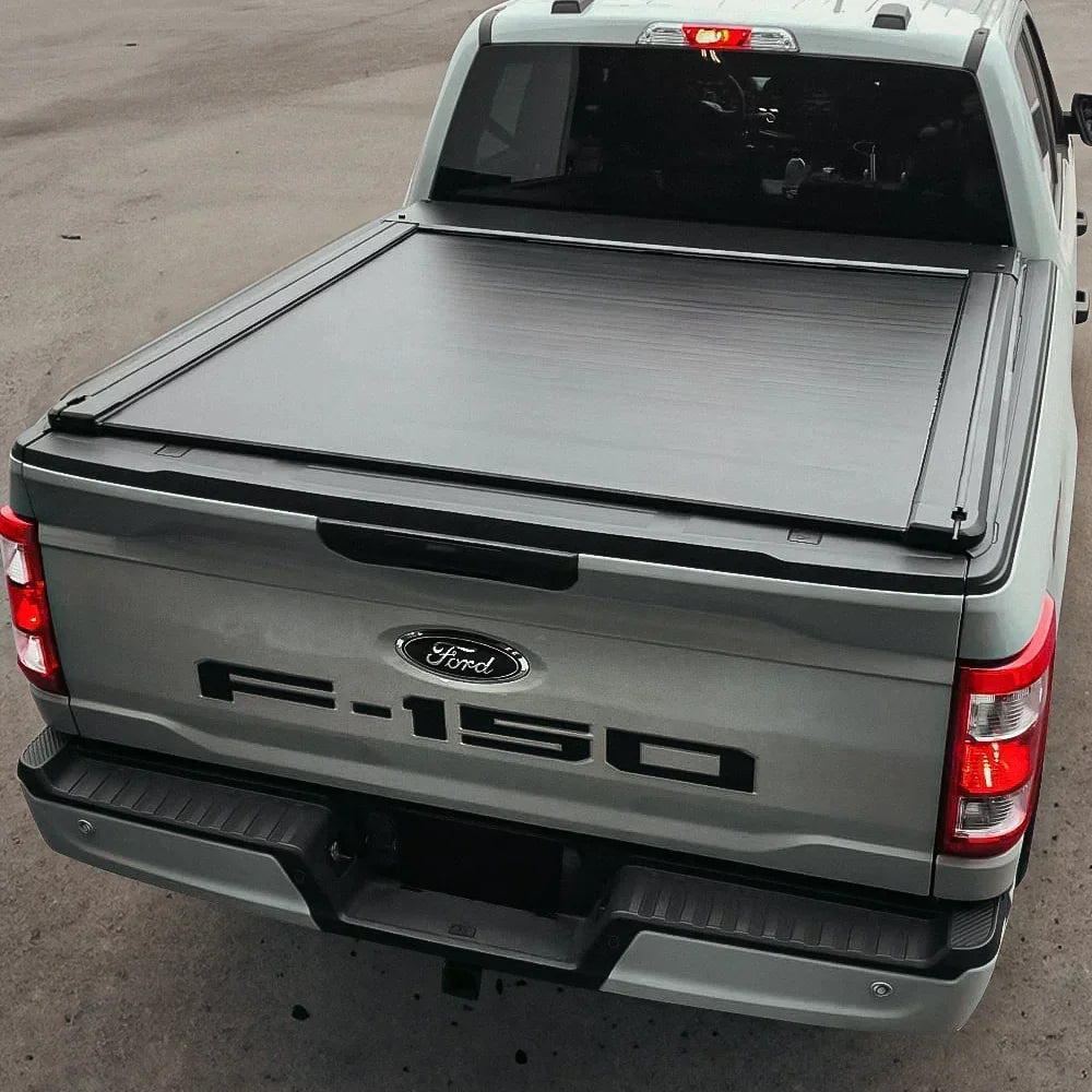 [2-in-1 Bundle] RAMBOX 1500/2500/3500 Retractable Tonneau Cover w/ Rack System