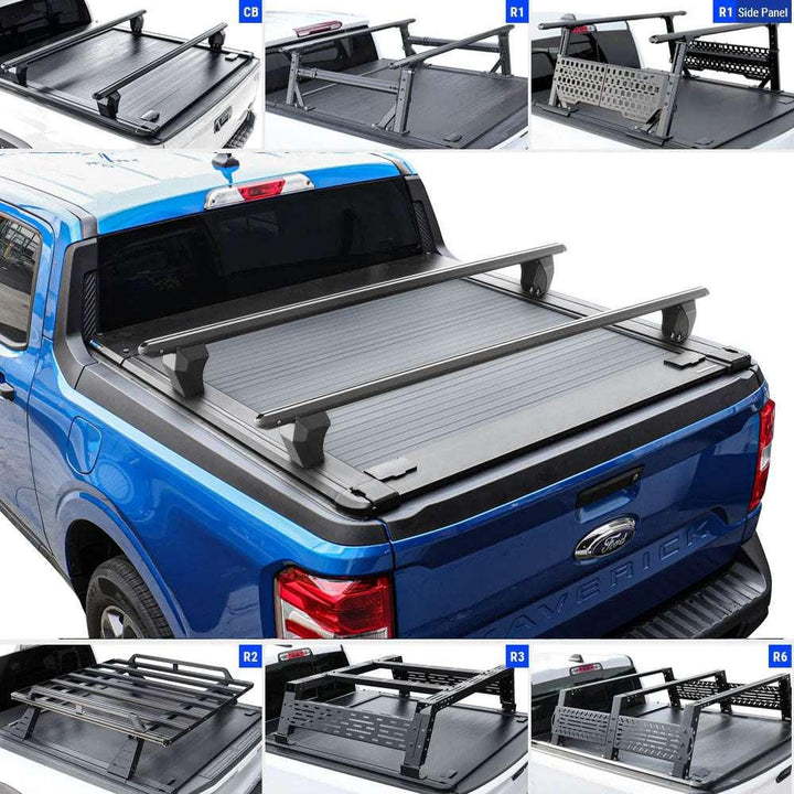 [2-in-1 Bundle] Ford Maverick Retractable Tonneau Cover w/ Rack System