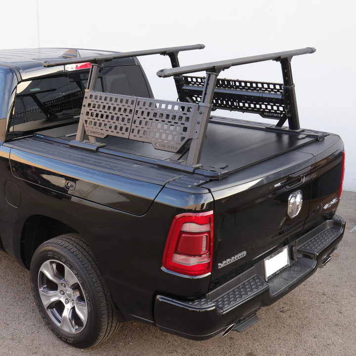 [2-in-1 Bundle] RAMBOX 1500/2500/3500 Retractable Tonneau Cover w/ Rack System