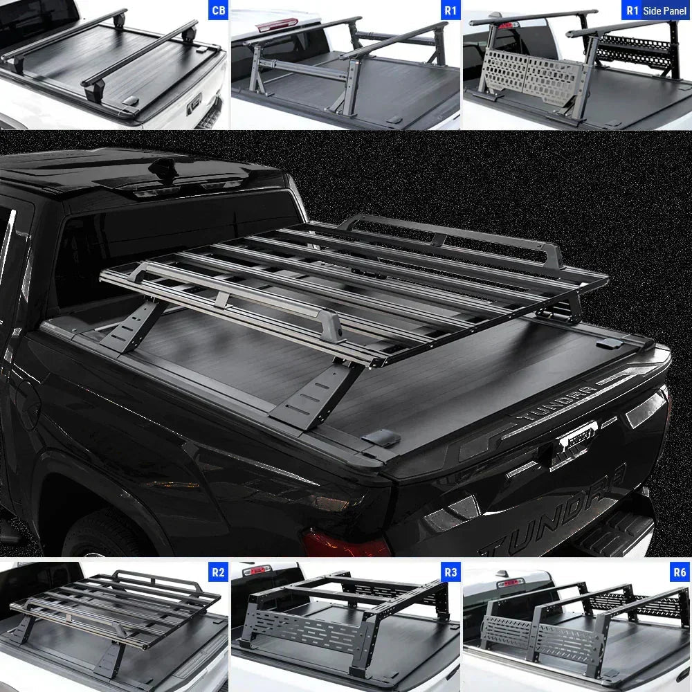 [Stealth Black 2-in-1 Bundle] Nissan Titan Retractable Tonneau Cover w/ Rack System
